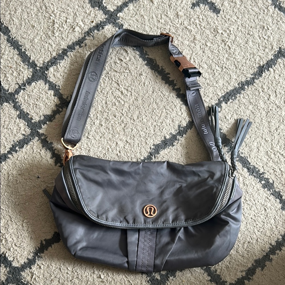 Lululemon Athletica Gray Crossbody Bag with Adjustable Strap